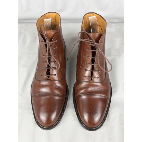 Mezlan Camden Leather Ankle Boots Mens 9.5 Brown Lace Up Made in Spain